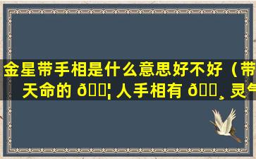 金星带手相是什么意思好不好（带天命的 🐦 人手相有 🌸 灵气）
